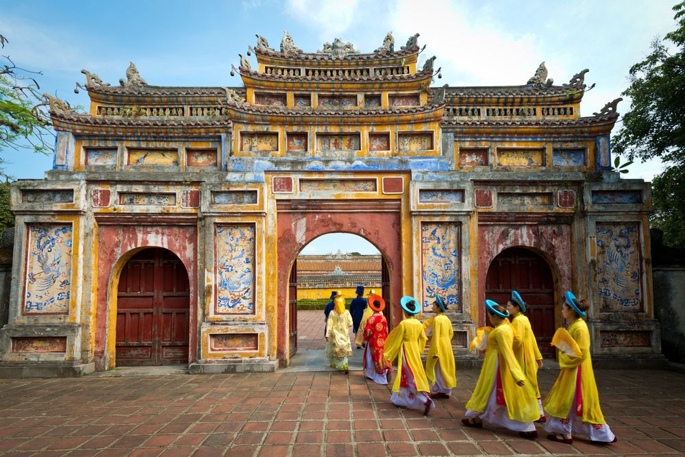 People in Hue Historic Citadel